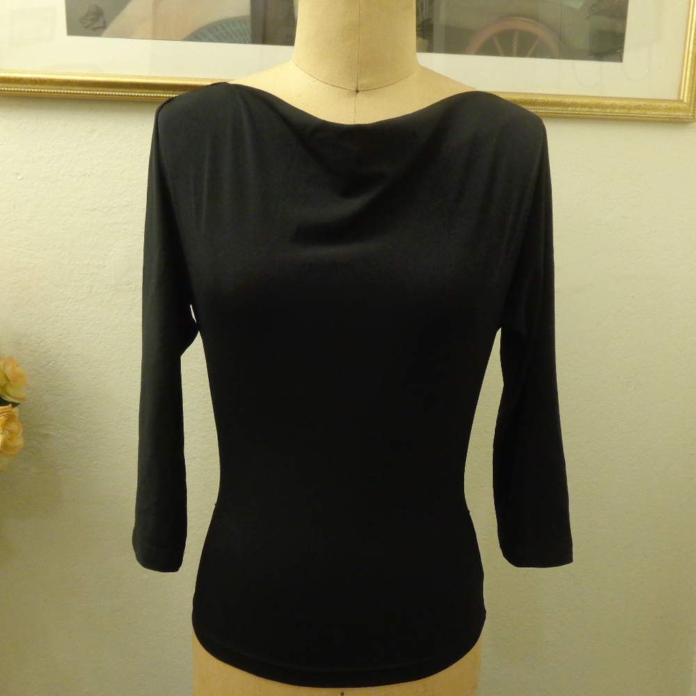 ALLEN by A.B.S Black Long Sleeve Blouse Top